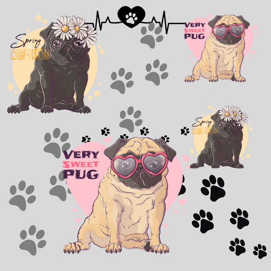 Jersey Stoff sweet PUG