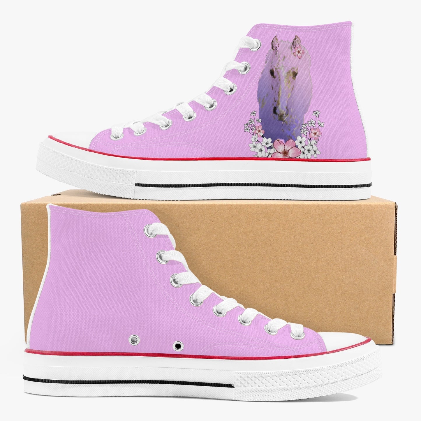 1046. High-Top Canvas Shoes - White