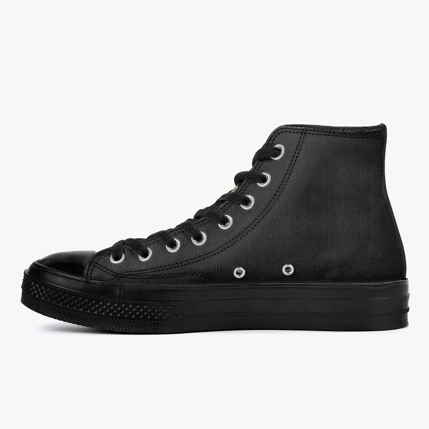 1047. High-Top Canvas Shoes - Black