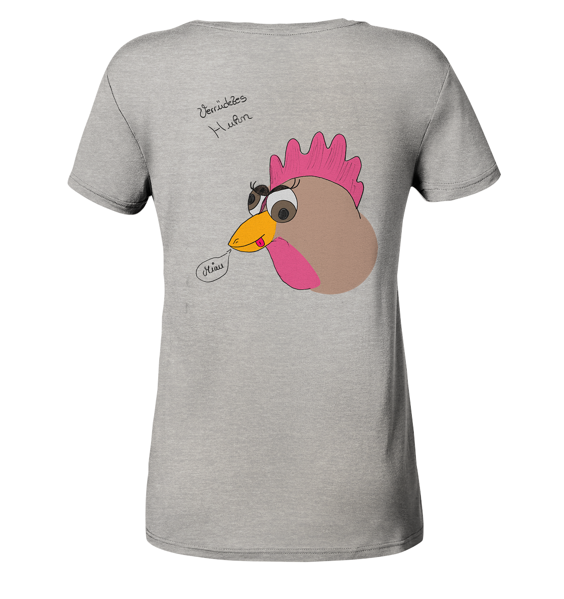 Verrücktes Huhn - Ladies Organic V-Neck Shirt