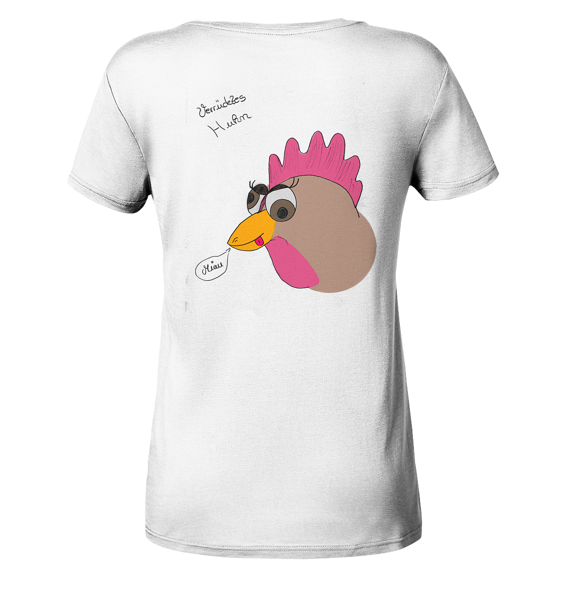 Verrücktes Huhn - Ladies Organic V-Neck Shirt