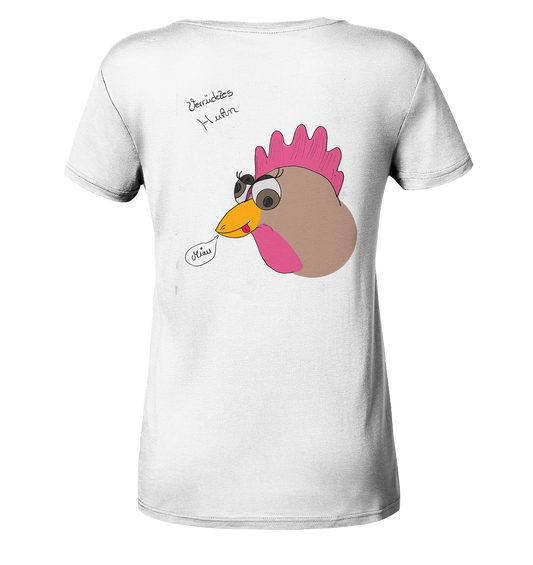 Verrücktes Huhn - Ladies Organic V-Neck Shirt