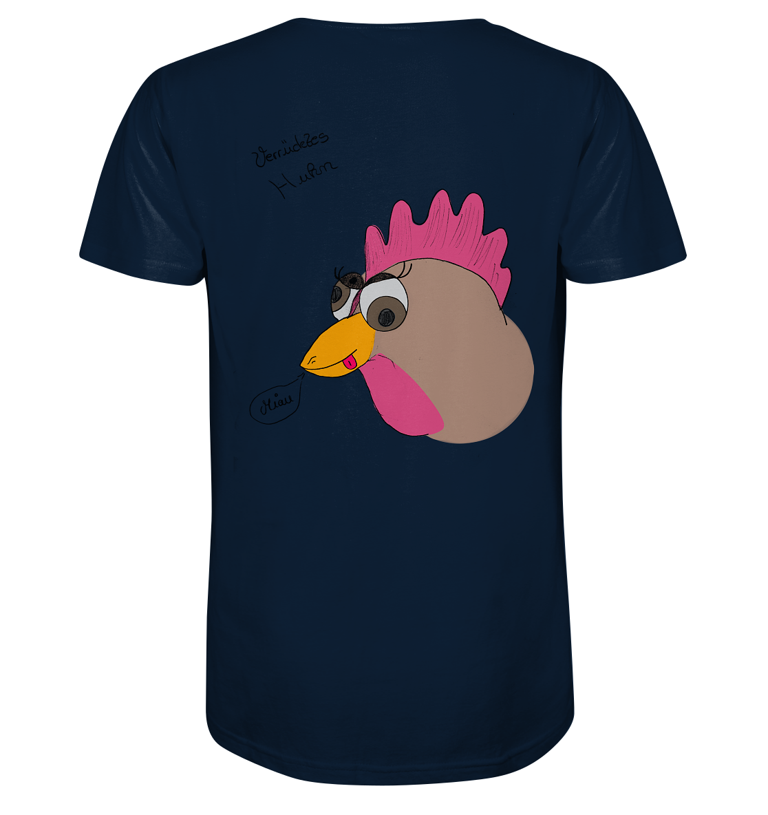 Verrücktes Huhn - Mens Organic V-Neck Shirt