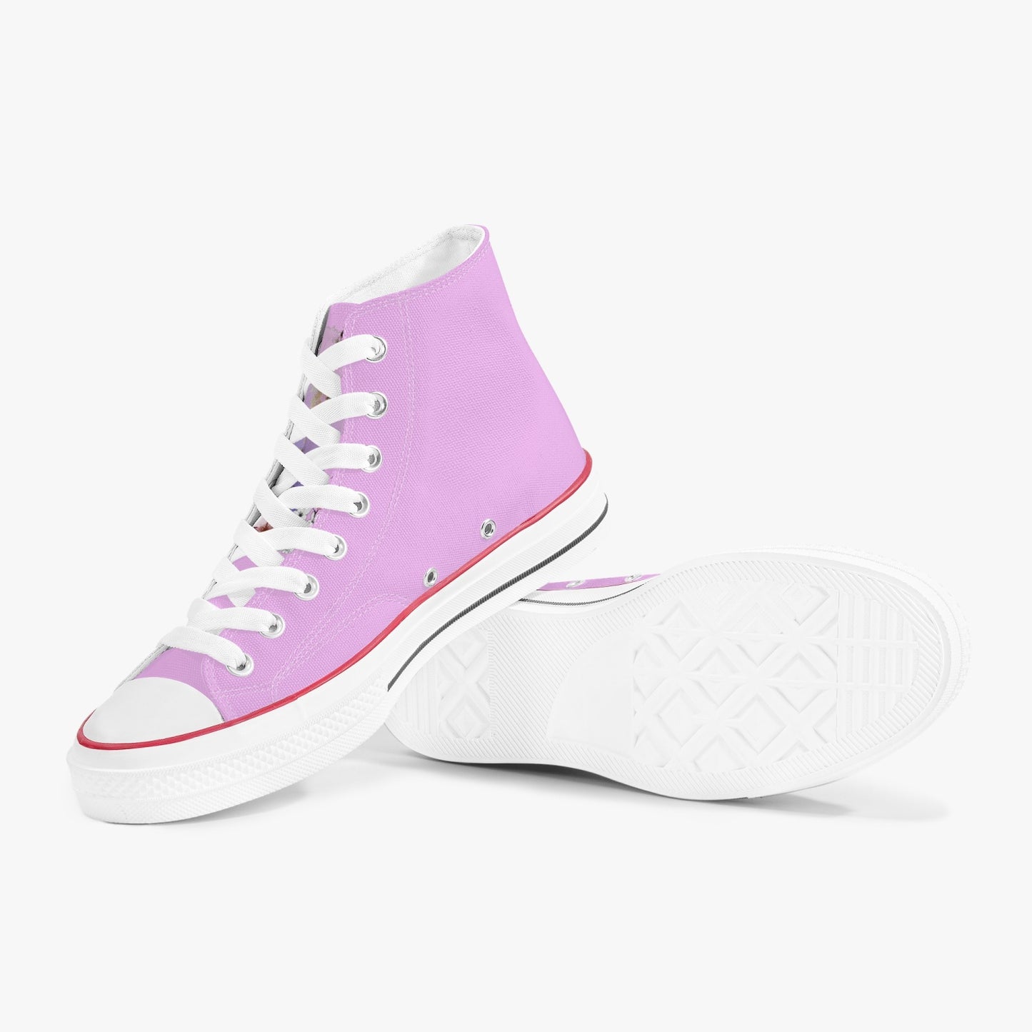 1046. High-Top Canvas Shoes - White