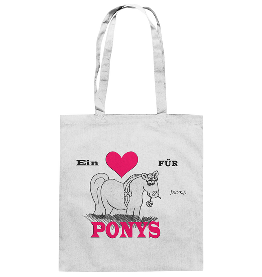 1 Herz für dicke Ponys - Baumwolltasche