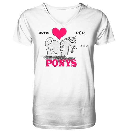 1 Herz für dicke Ponys - Mens Organic V-Neck Shirt