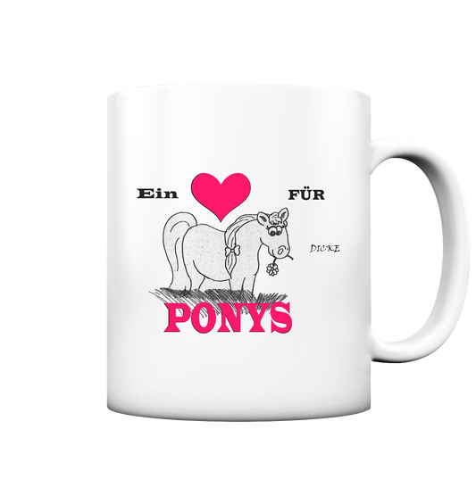 1 Herz für dicke Ponys - Tasse matt