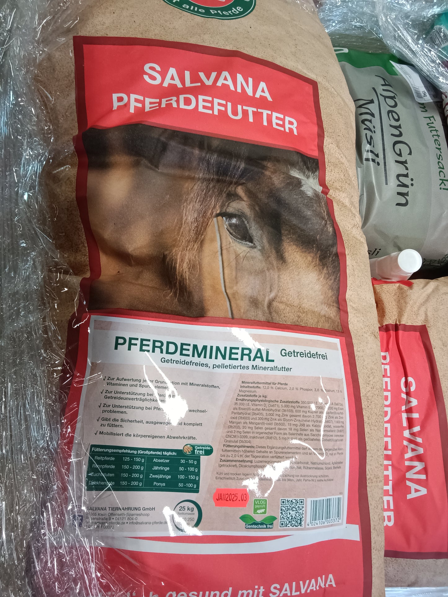 Salvana Pferdemineral getreidefrei.     25Kg